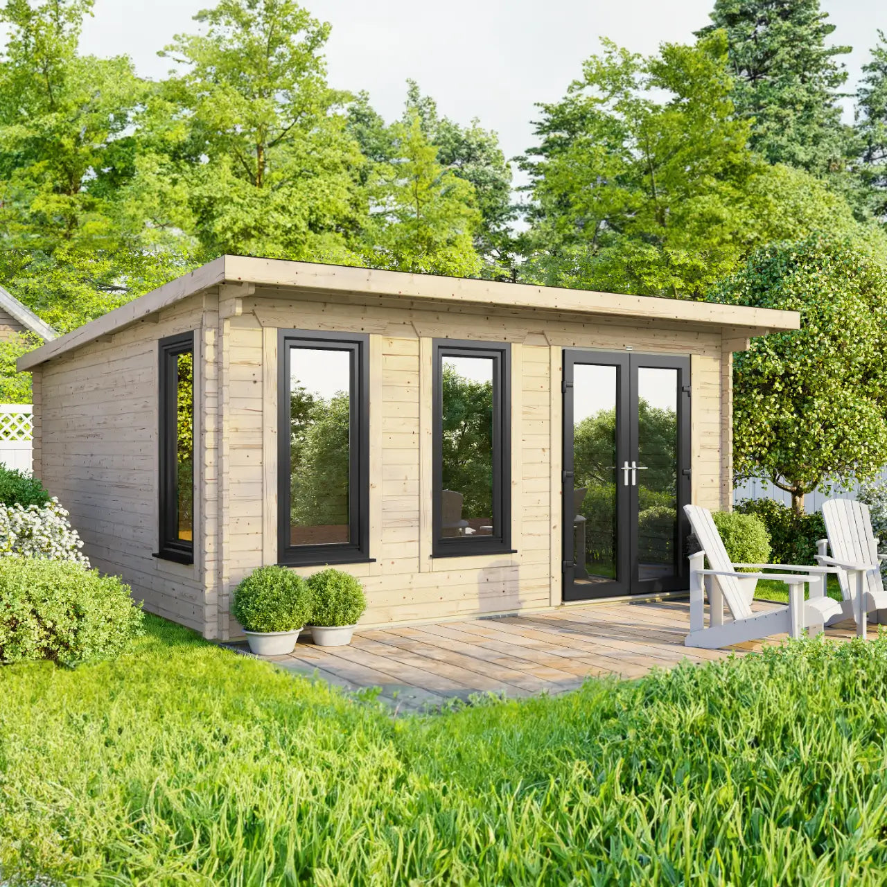 Powersheds Pent Log Cabin - 44mm