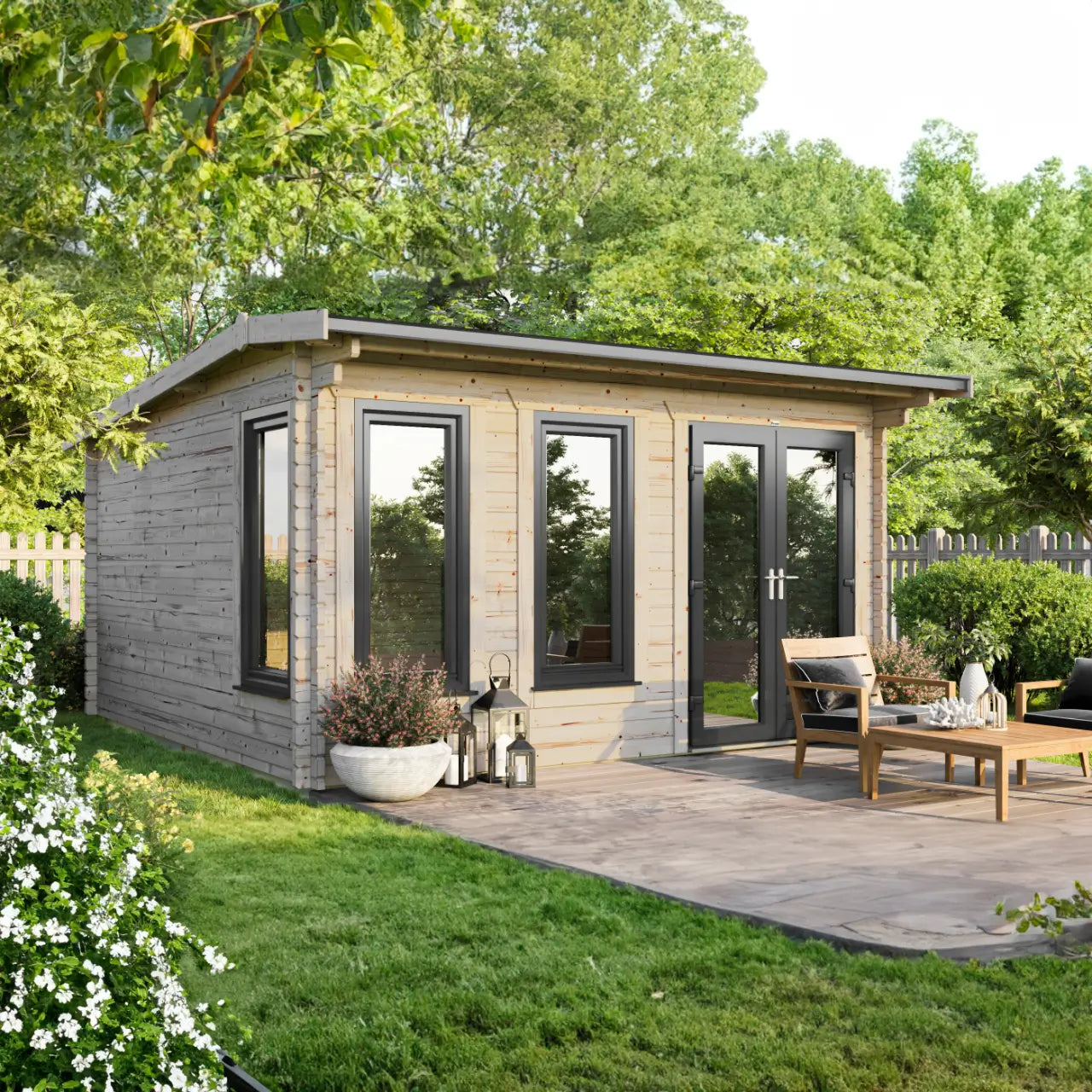 Powersheds Apex Log Cabin - 44mm