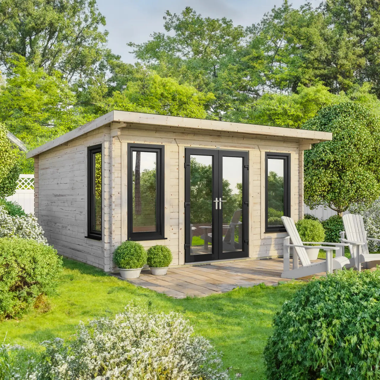 Powersheds Pent Log Cabin - 44mm