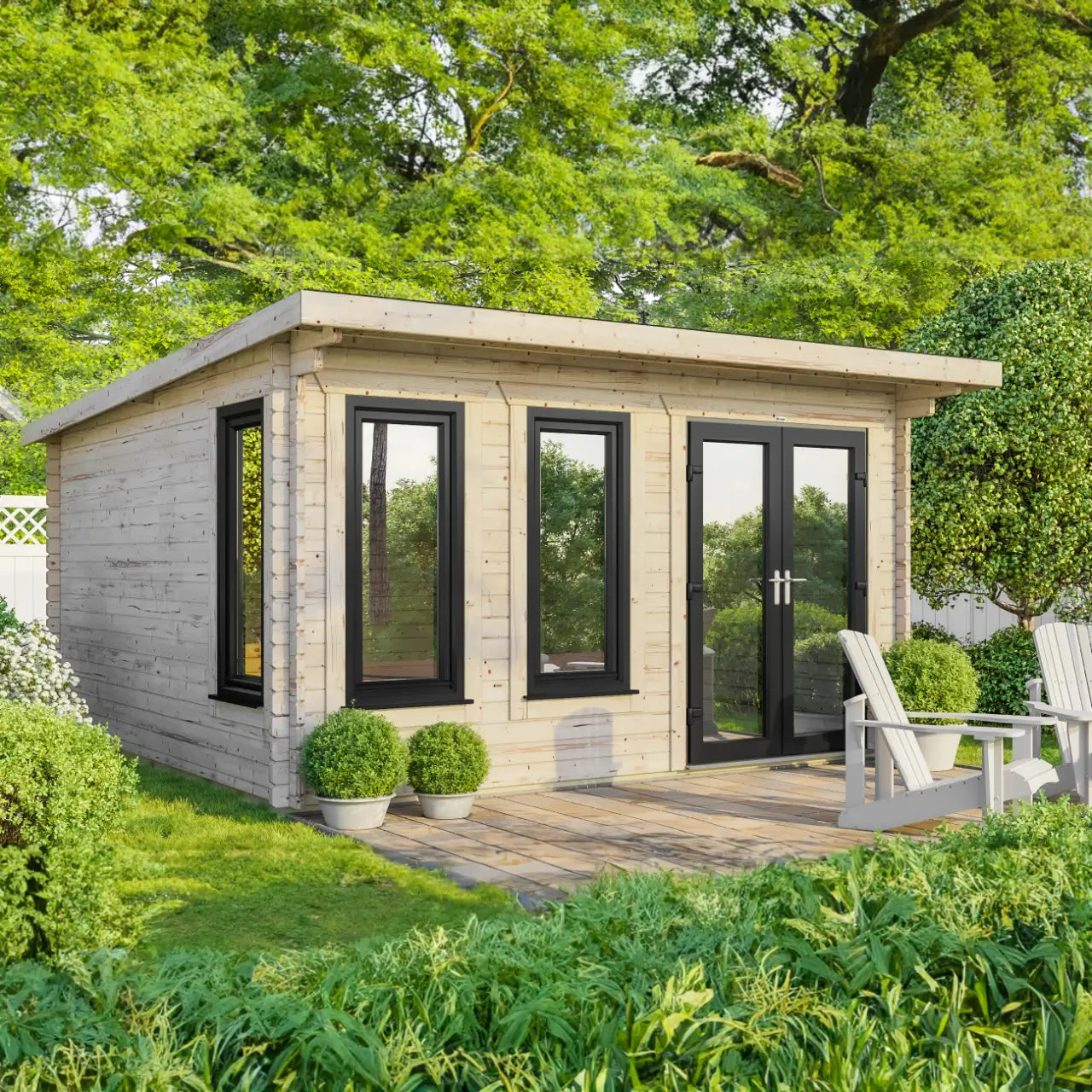 Powersheds Pent Log Cabin - 44mm