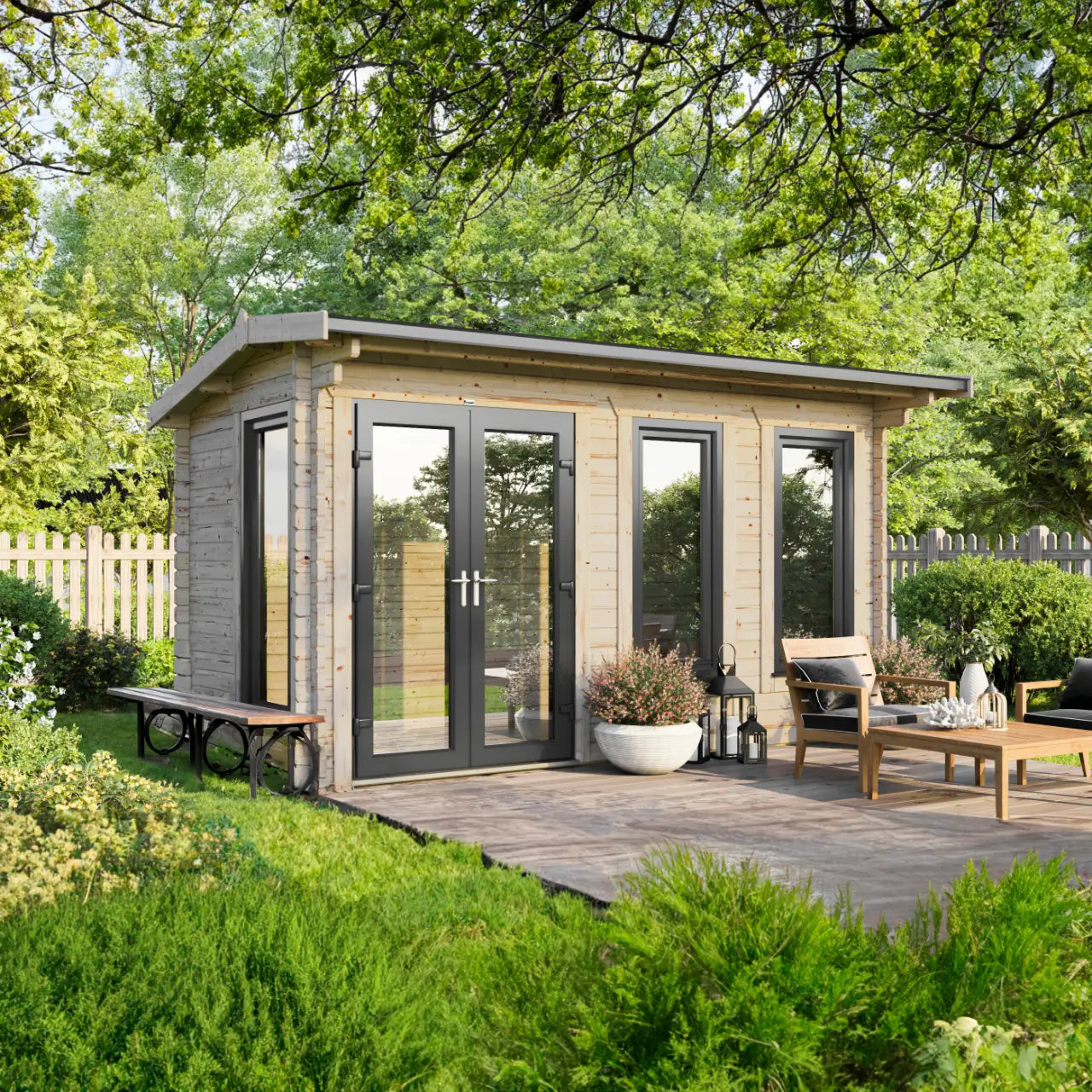Powersheds Apex Log Cabin - 44mm
