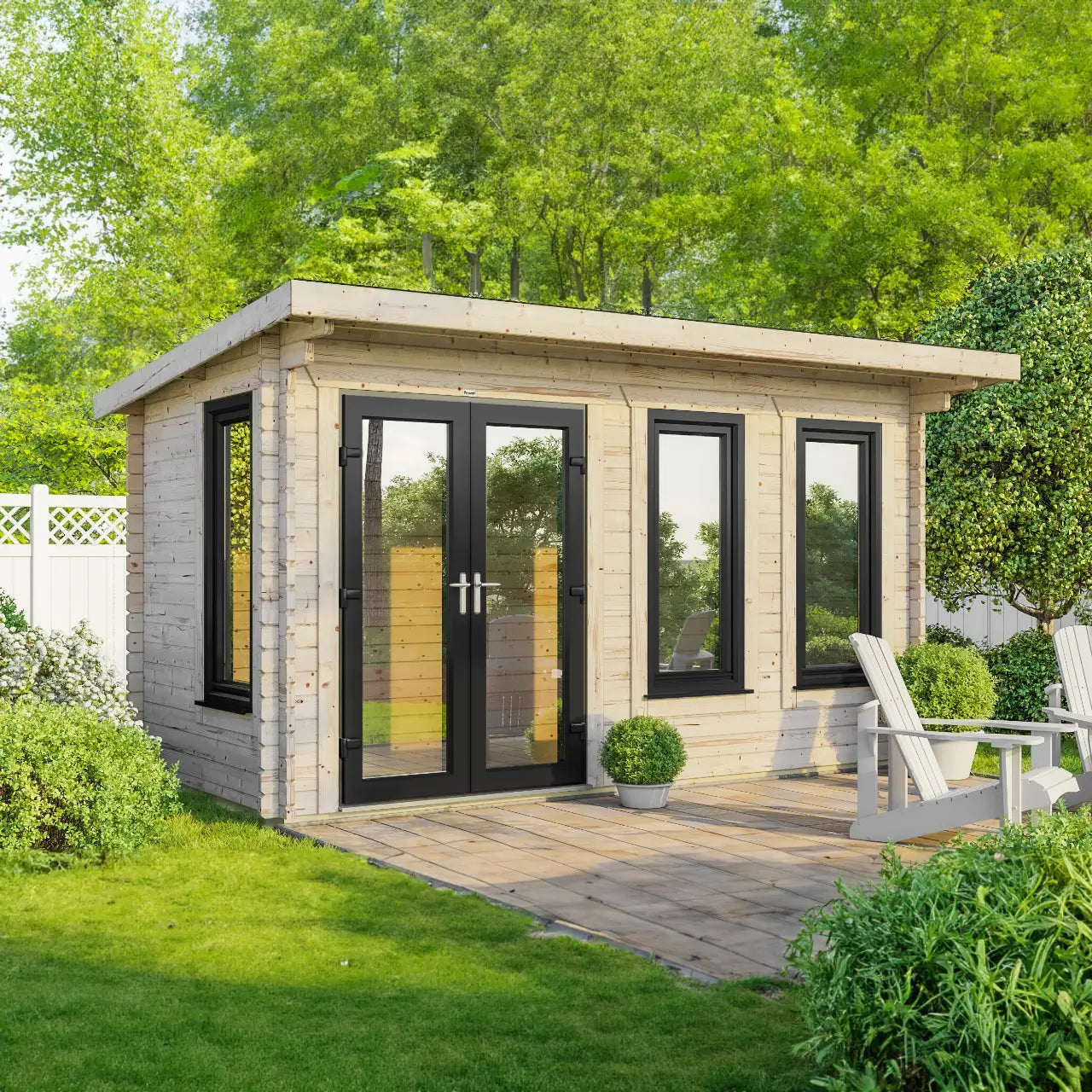 Powersheds Pent Log Cabin - 44mm