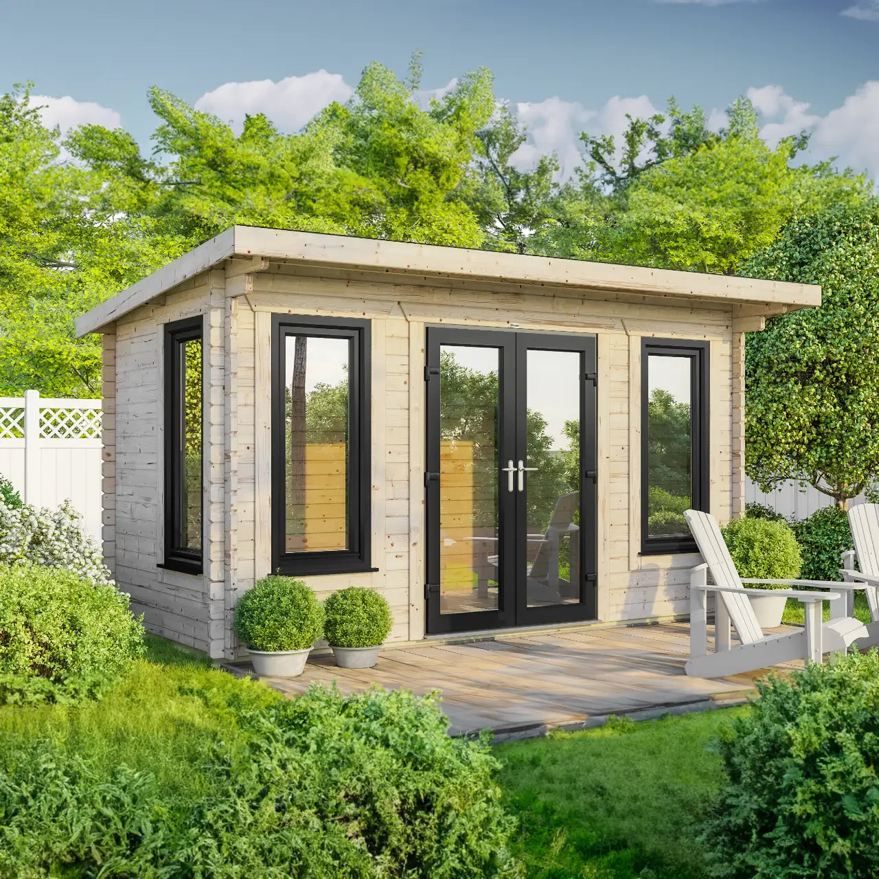 Powersheds Pent Log Cabin - 44mm