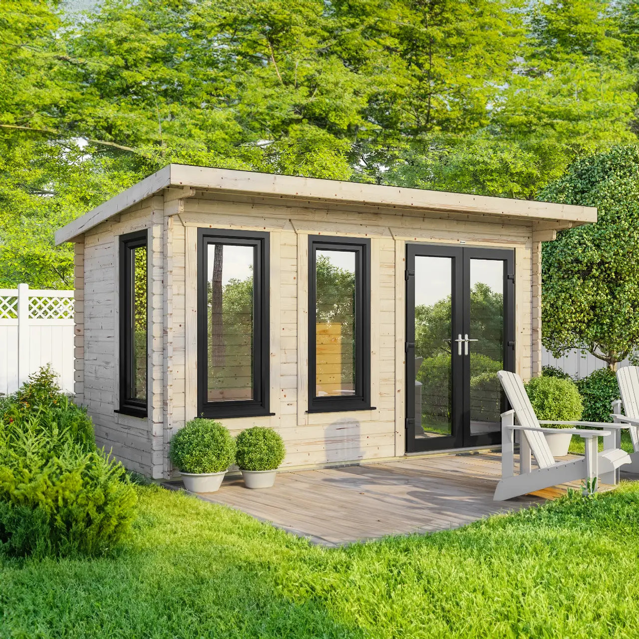 Powersheds Pent Log Cabin - 44mm