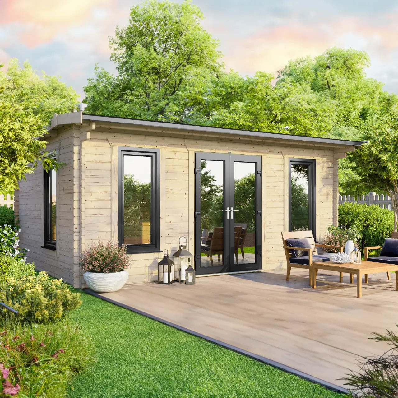 Powersheds Apex Log Cabin - 44mm