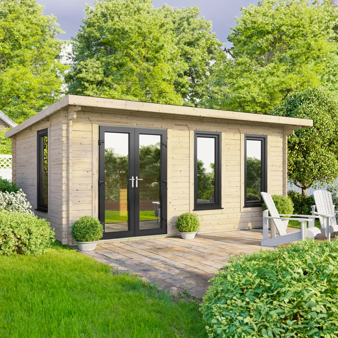 Powersheds Pent Log Cabin - 44mm