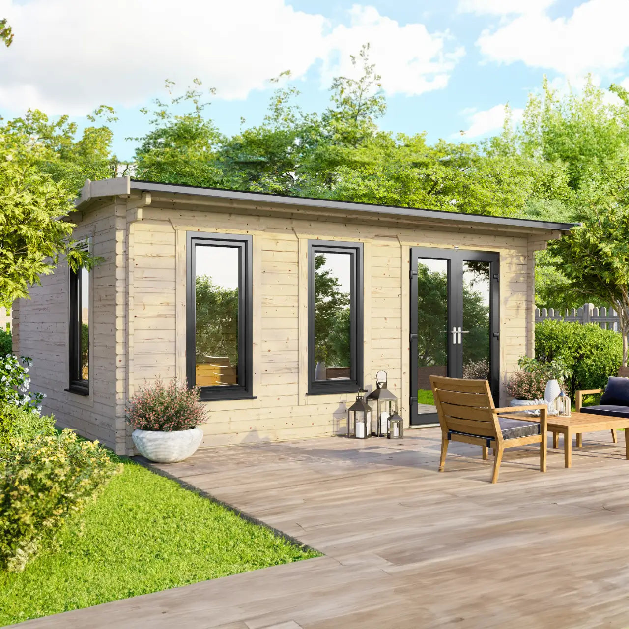 Powersheds Apex Log Cabin - 44mm
