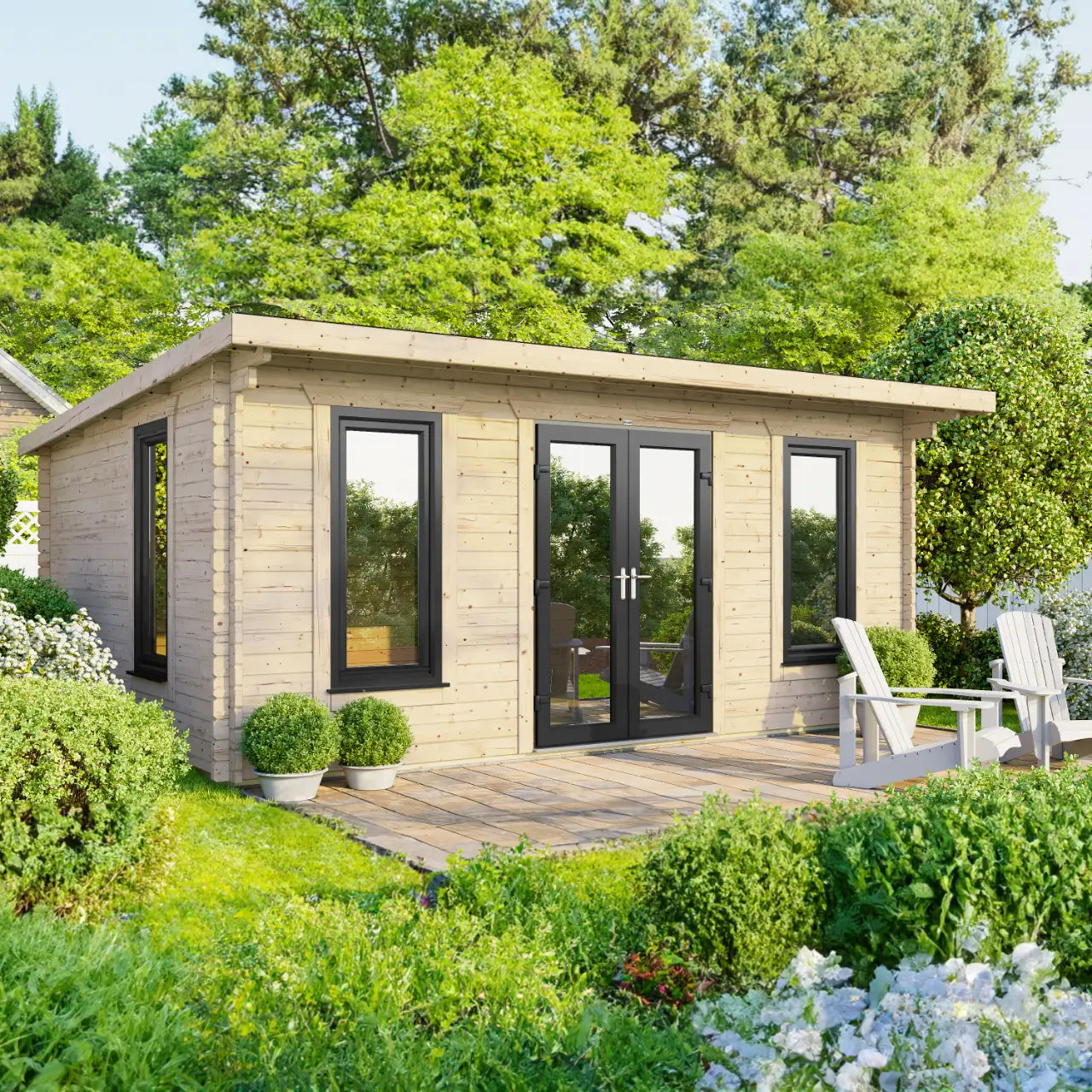 Powersheds Pent Log Cabin - 44mm