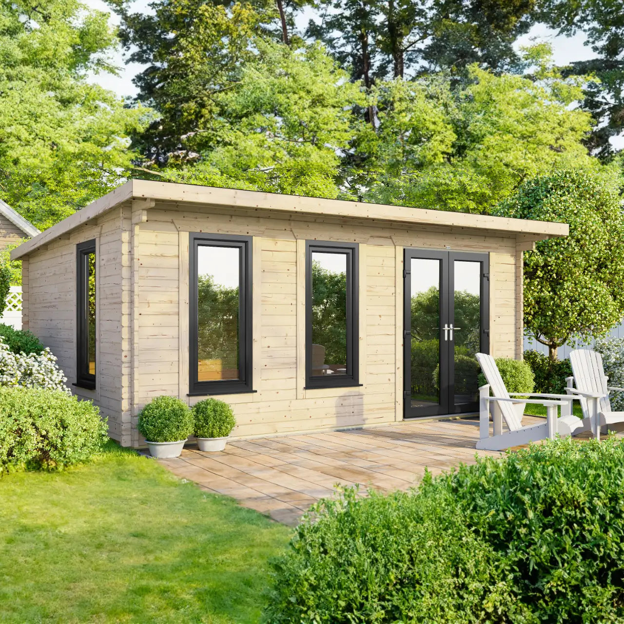Powersheds Pent Log Cabin - 44mm