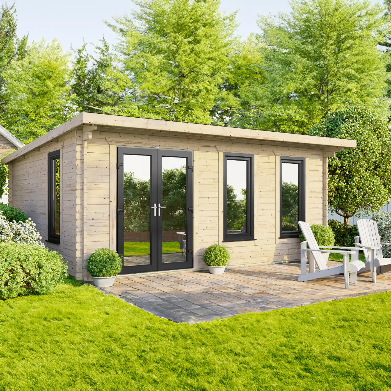 Powersheds Pent Log Cabin - 44mm