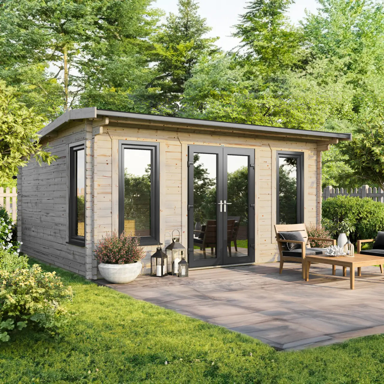 Powersheds Apex Log Cabin - 44mm