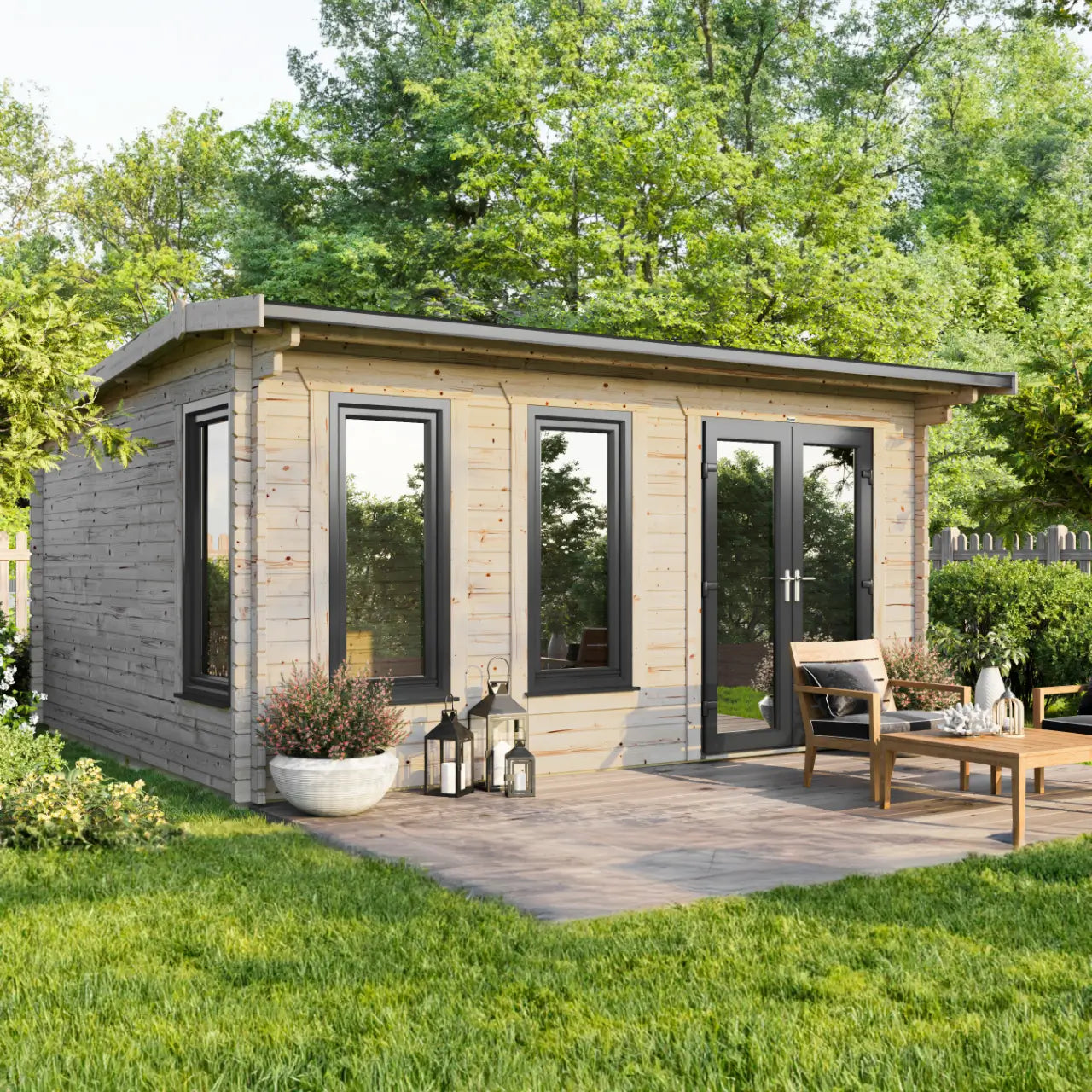 Powersheds Apex Log Cabin - 44mm