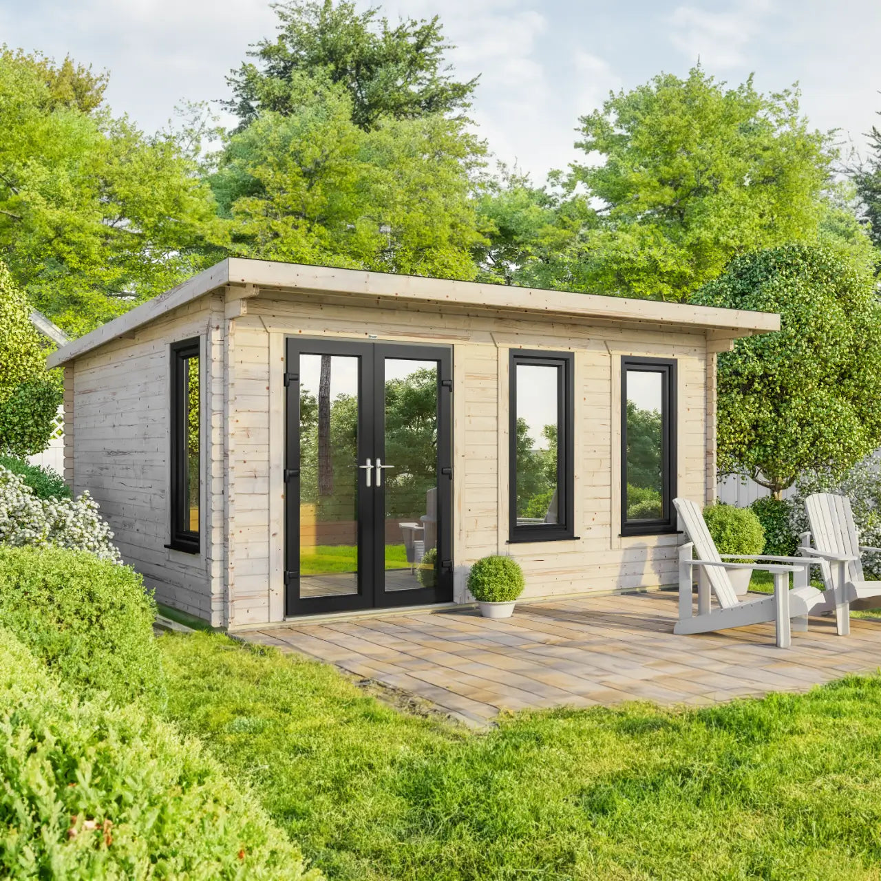 Powersheds Pent Log Cabin - 44mm