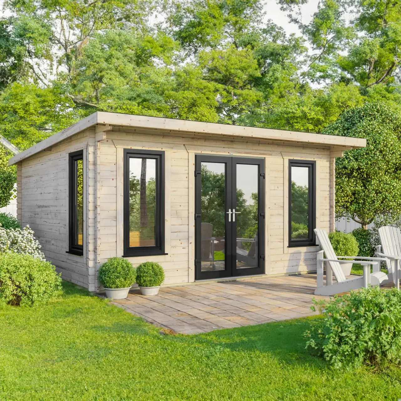 Powersheds Pent Log Cabin - 44mm
