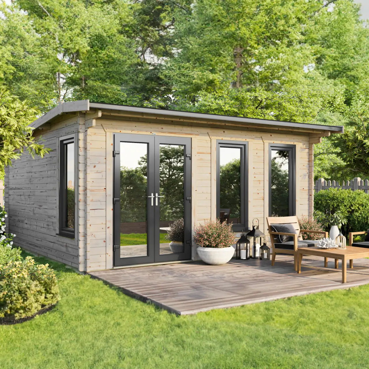Powersheds Apex Log Cabin - 44mm