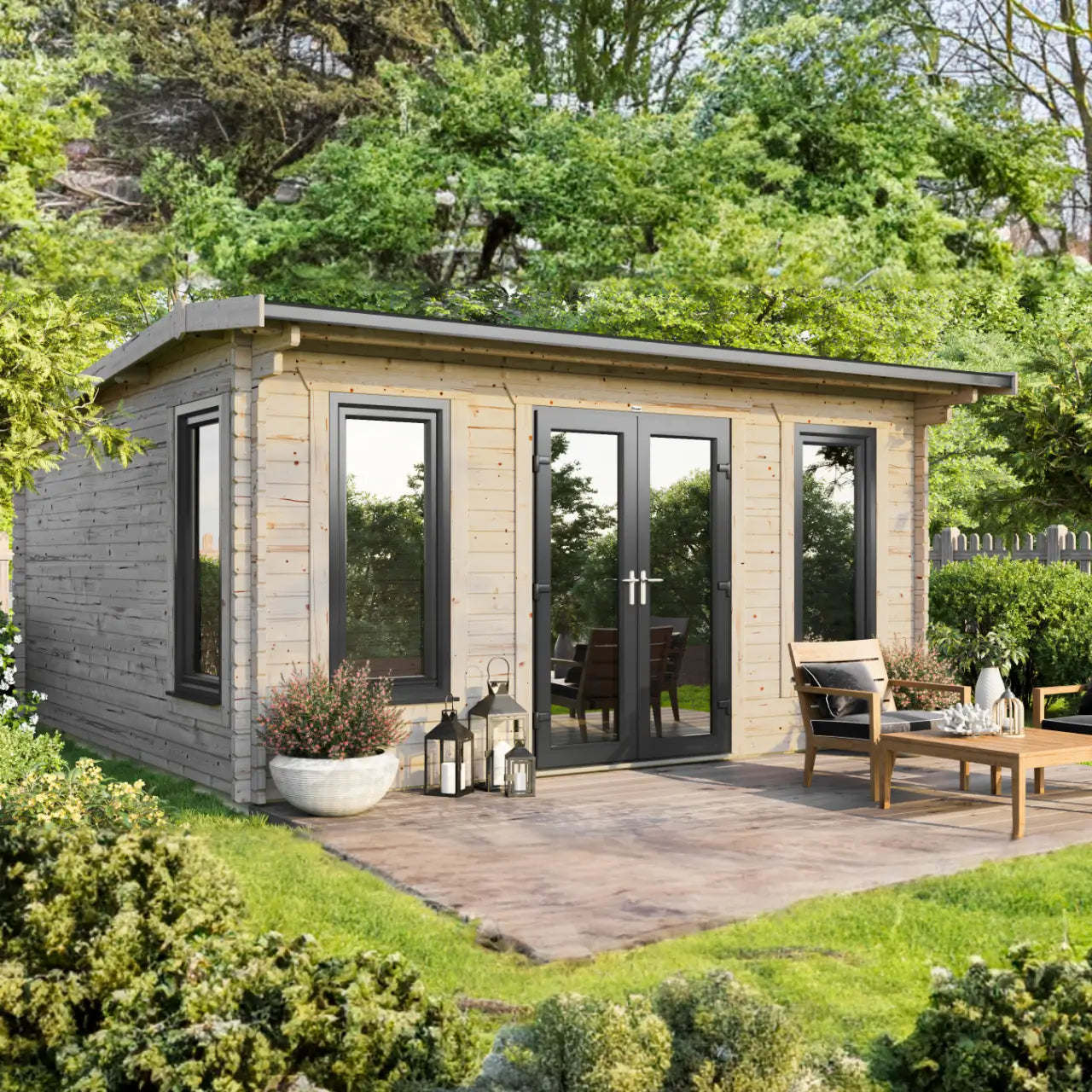 Powersheds Apex Log Cabin - 44mm