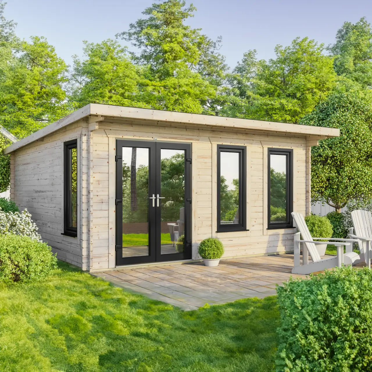 Powersheds Pent Log Cabin - 44mm
