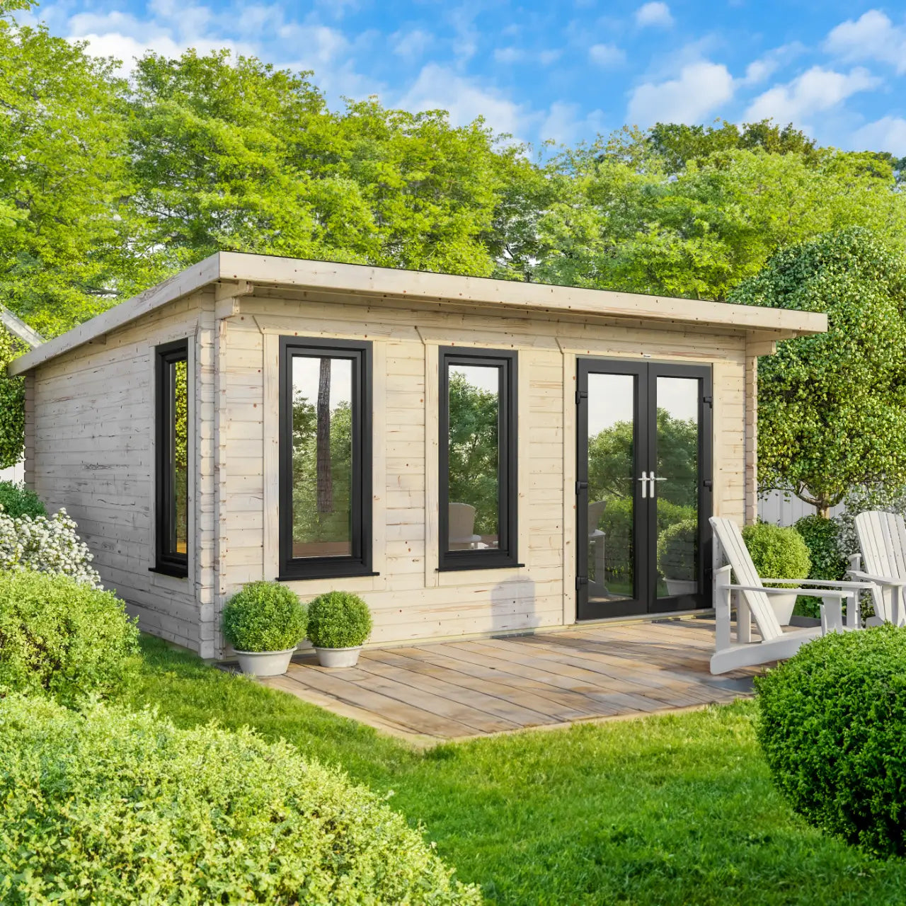 Powersheds Pent Log Cabin - 44mm