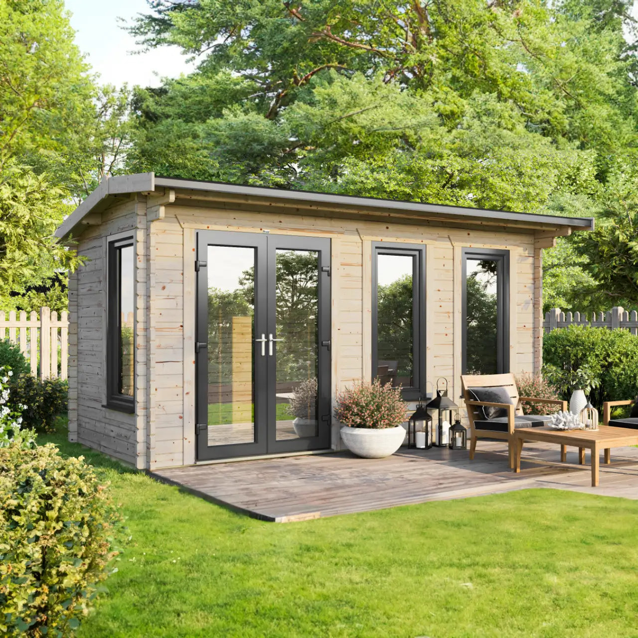 Powersheds Apex Log Cabin - 44mm