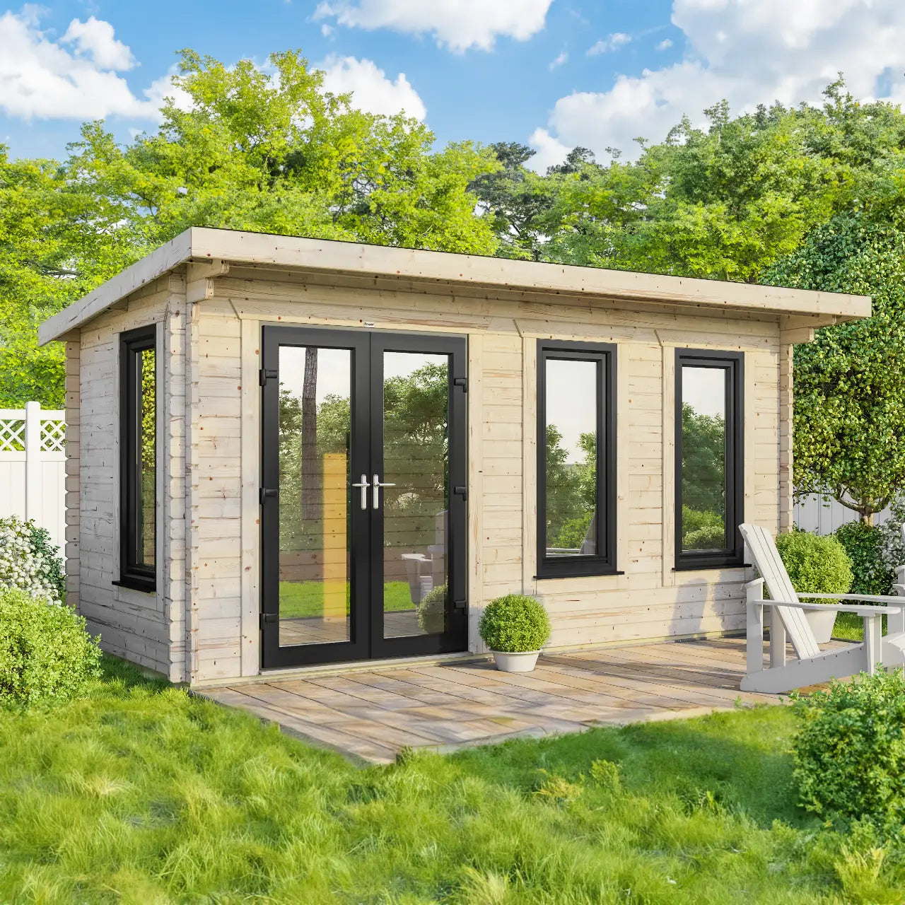 Powersheds Pent Log Cabin - 44mm