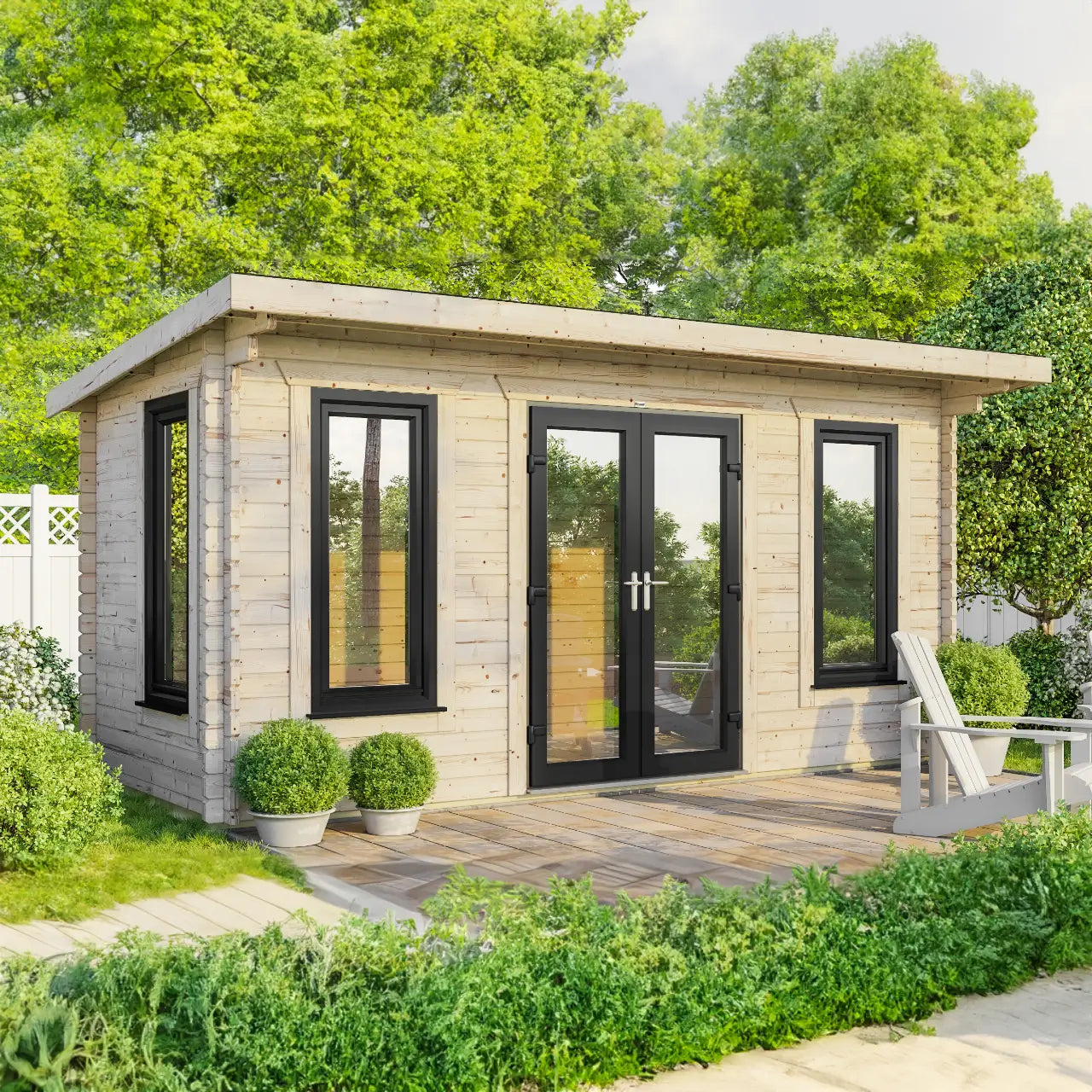 Powersheds Pent Log Cabin - 44mm