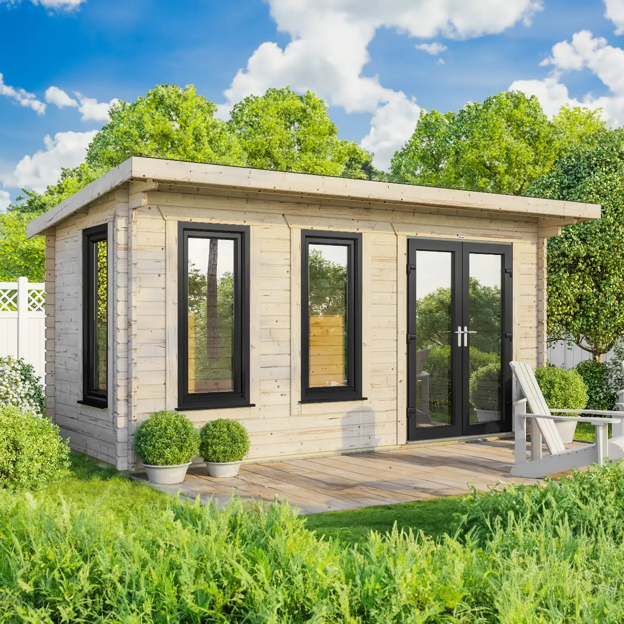 Powersheds Pent Log Cabin - 44mm
