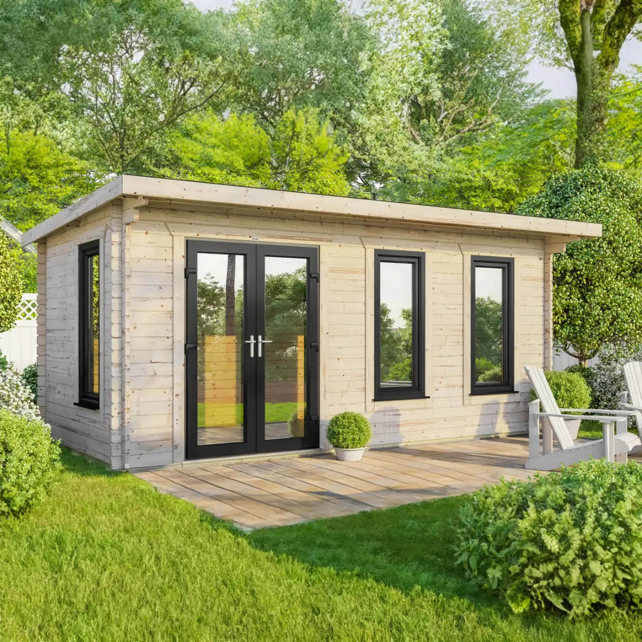 Powersheds Pent Log Cabin - 44mm