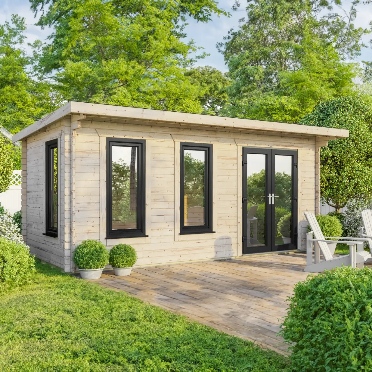 Powersheds Pent Log Cabin - 44mm