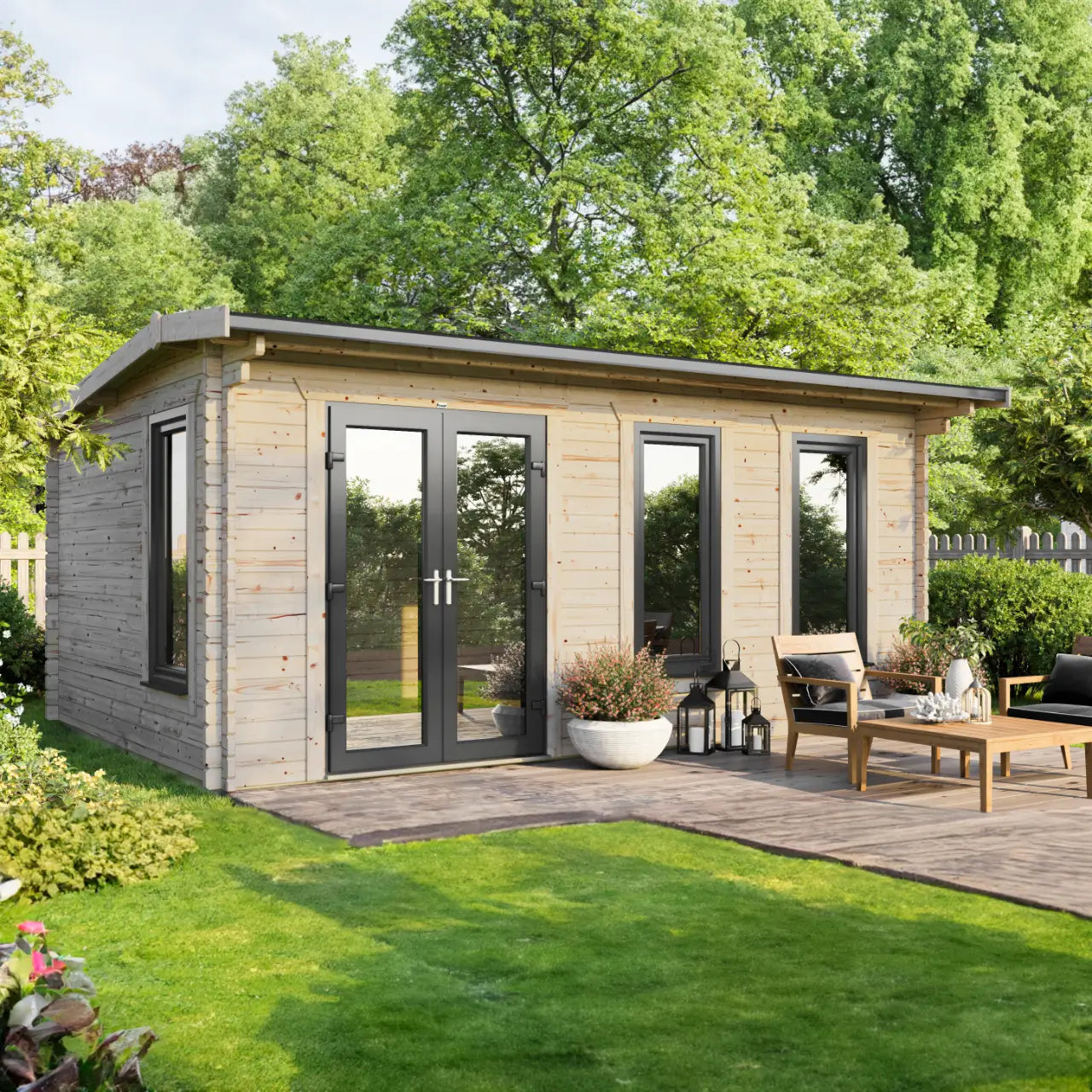 Powersheds Apex Log Cabin - 44mm