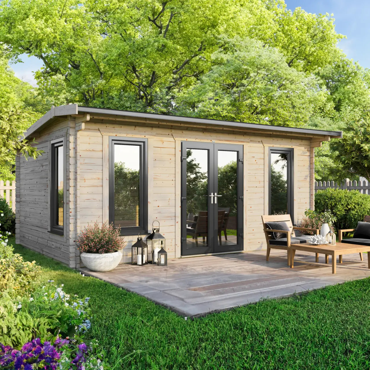Powersheds Apex Log Cabin - 44mm