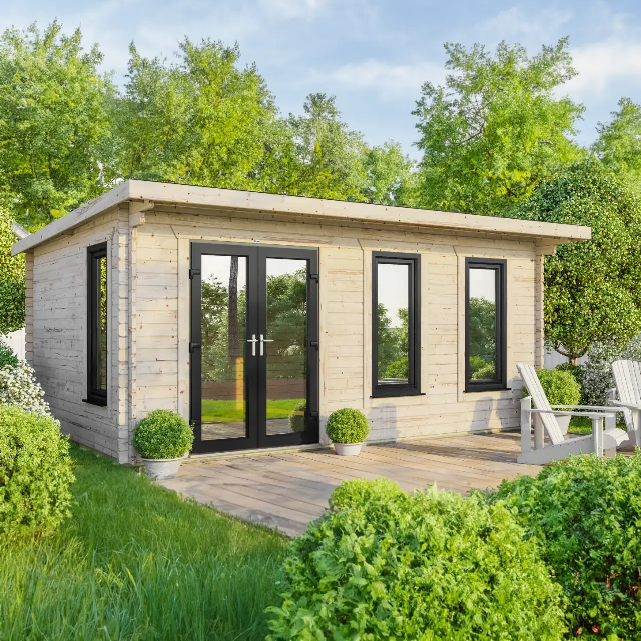 Powersheds Pent Log Cabin - 44mm