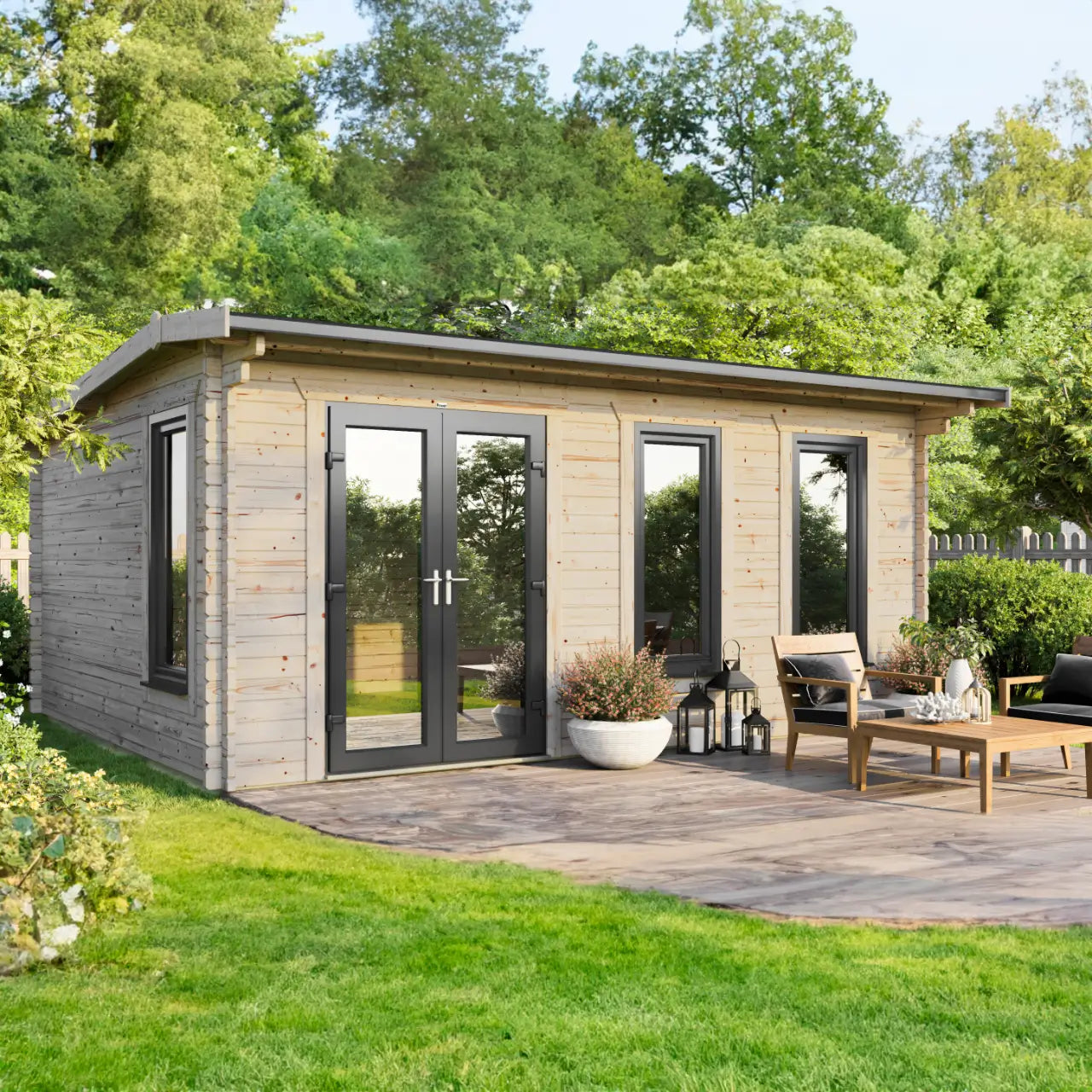 Powersheds Apex Log Cabin - 44mm