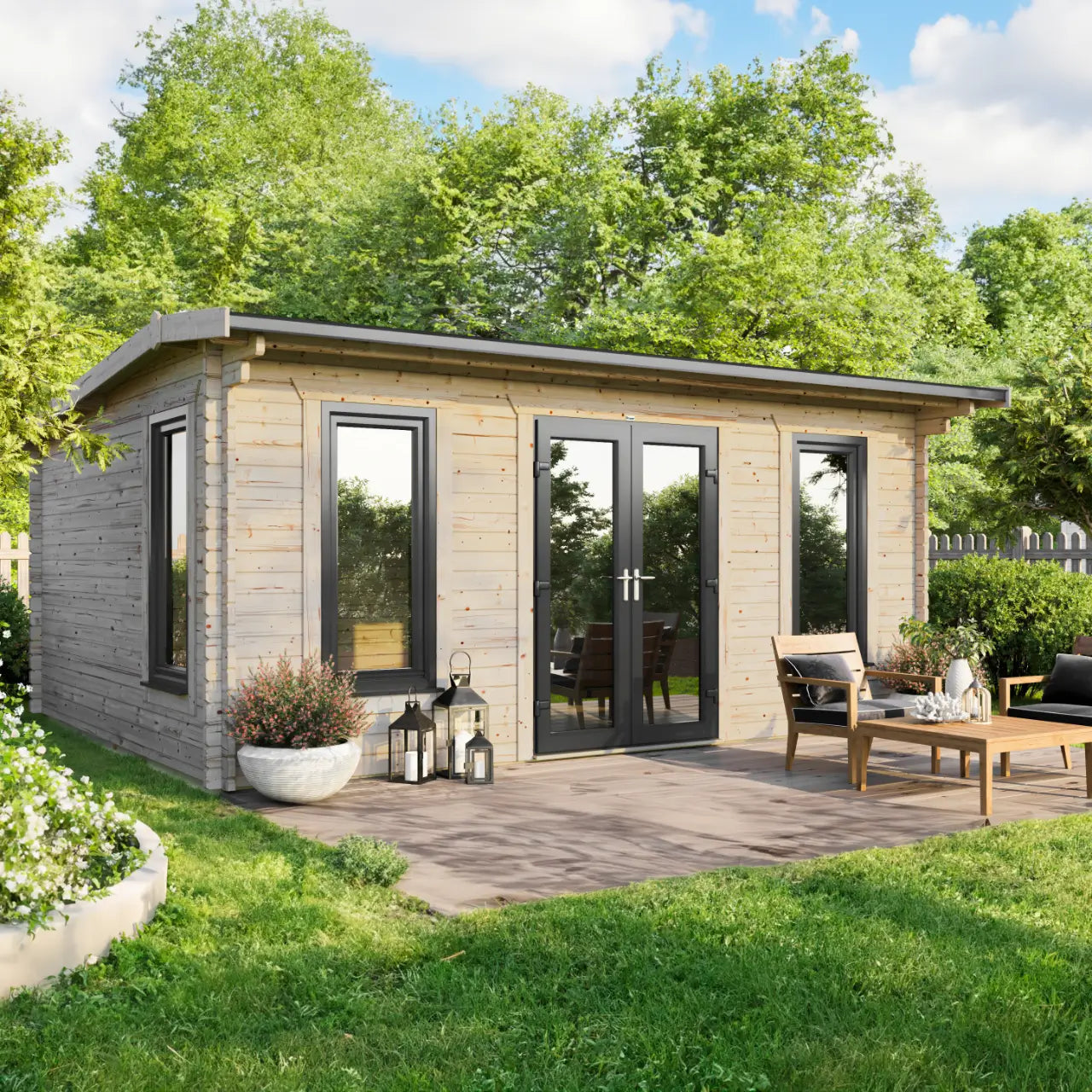 Powersheds Apex Log Cabin - 44mm