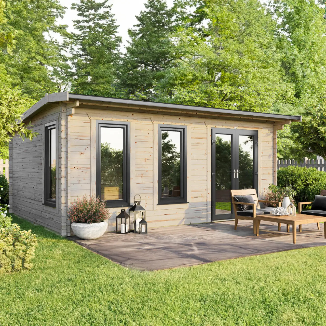 Powersheds Apex Log Cabin - 44mm