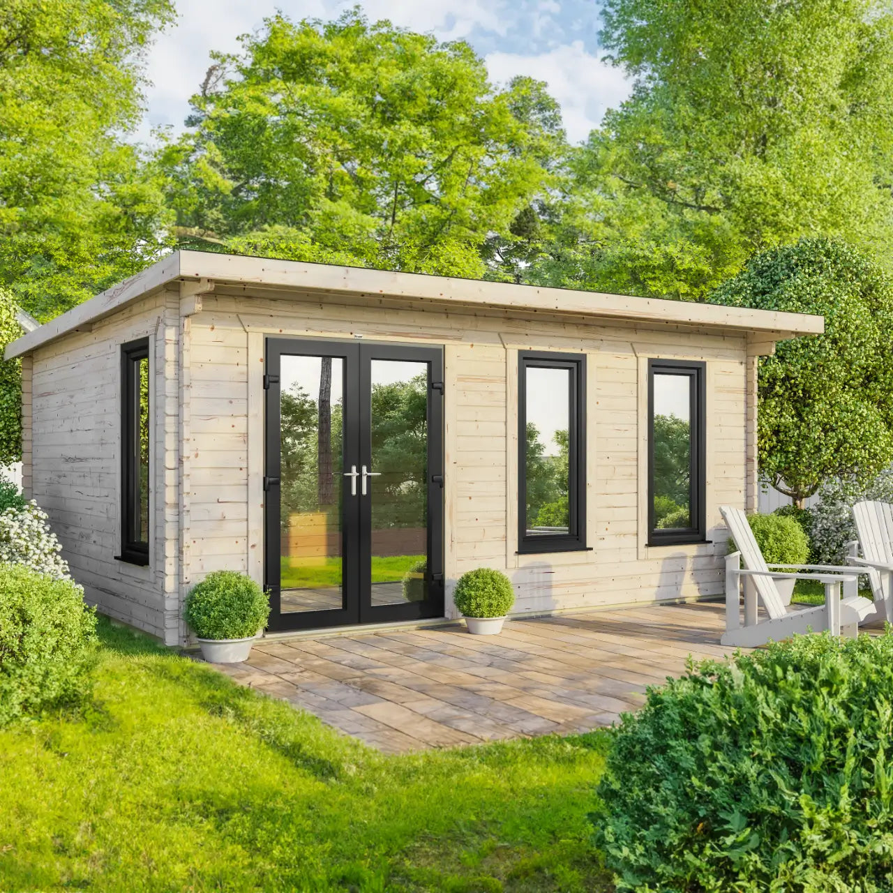 Powersheds Pent Log Cabin - 44mm