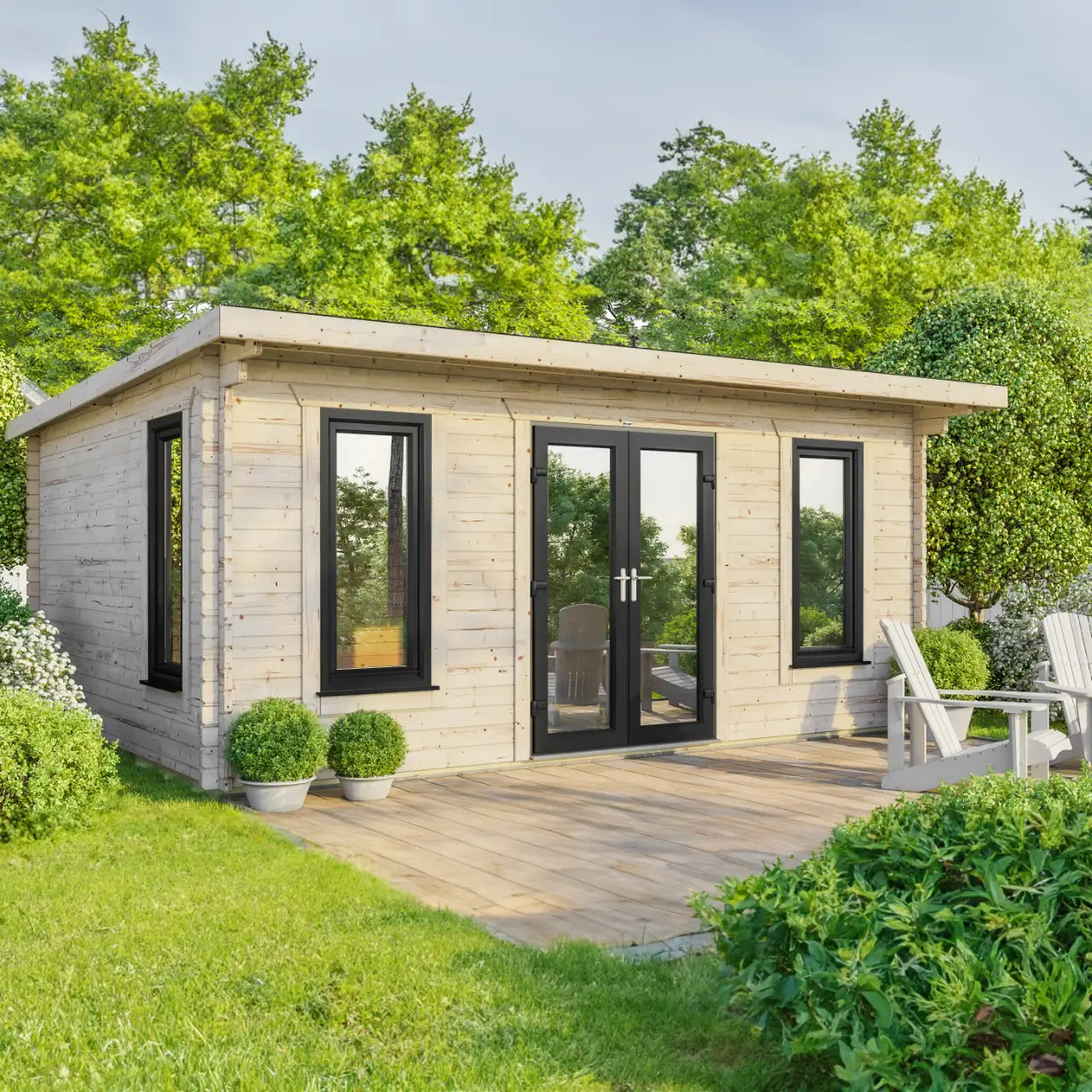 Powersheds Pent Log Cabin - 44mm