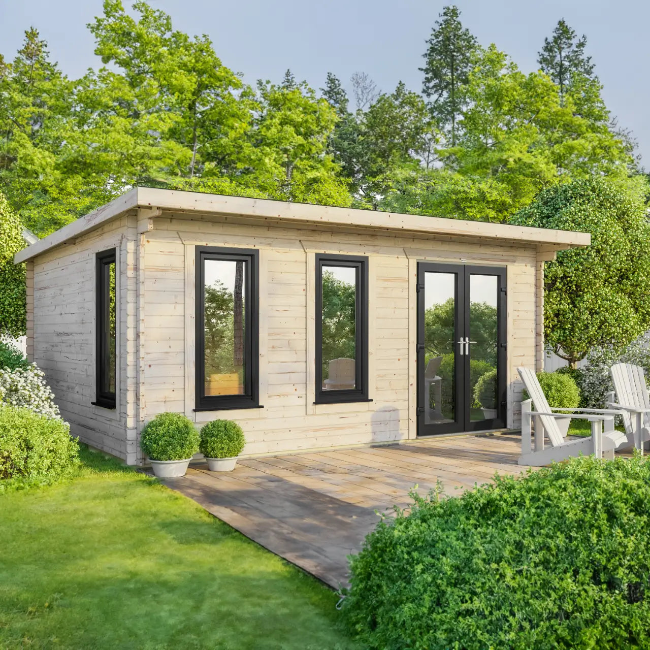 Powersheds Pent Log Cabin - 44mm
