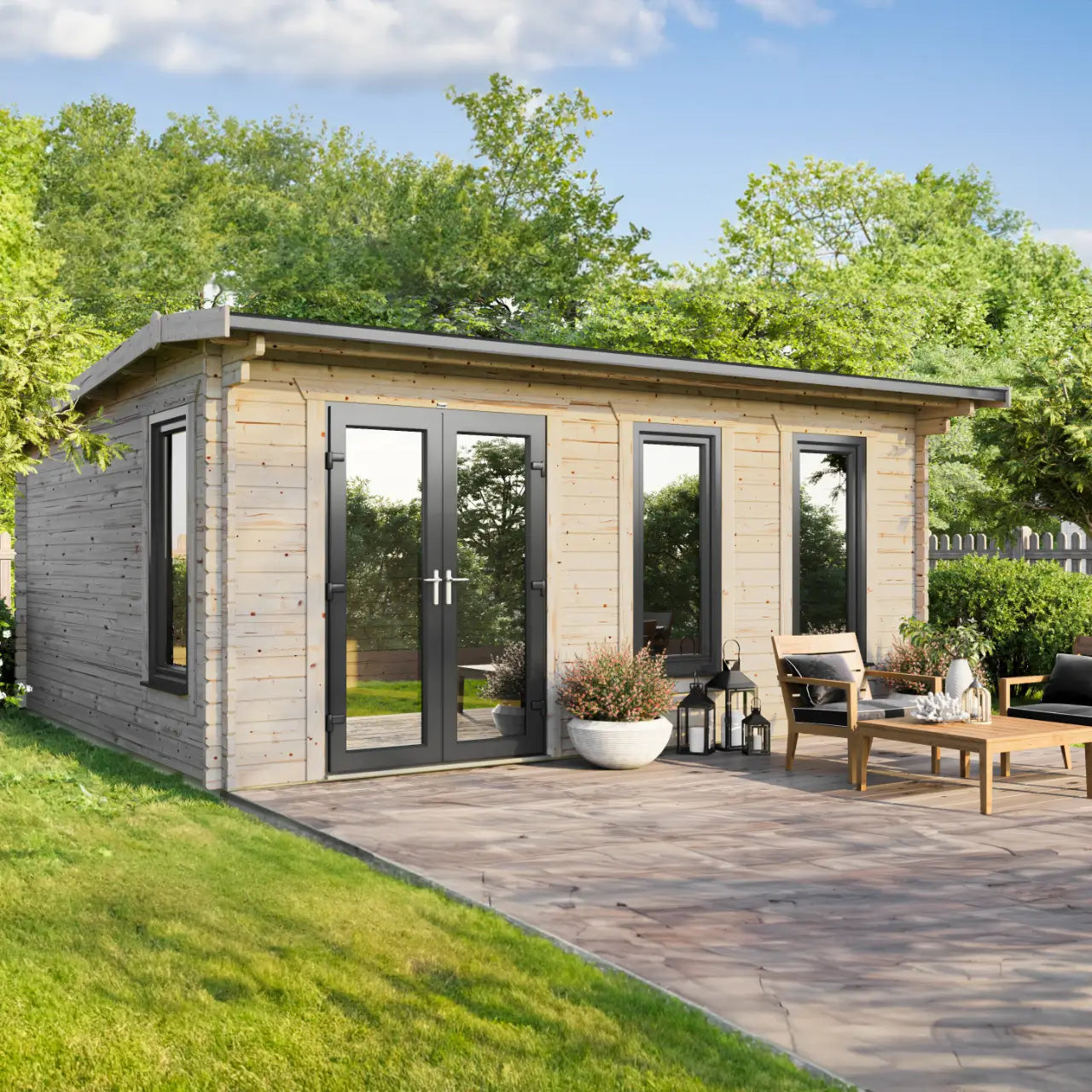 Powersheds Apex Log Cabin - 44mm