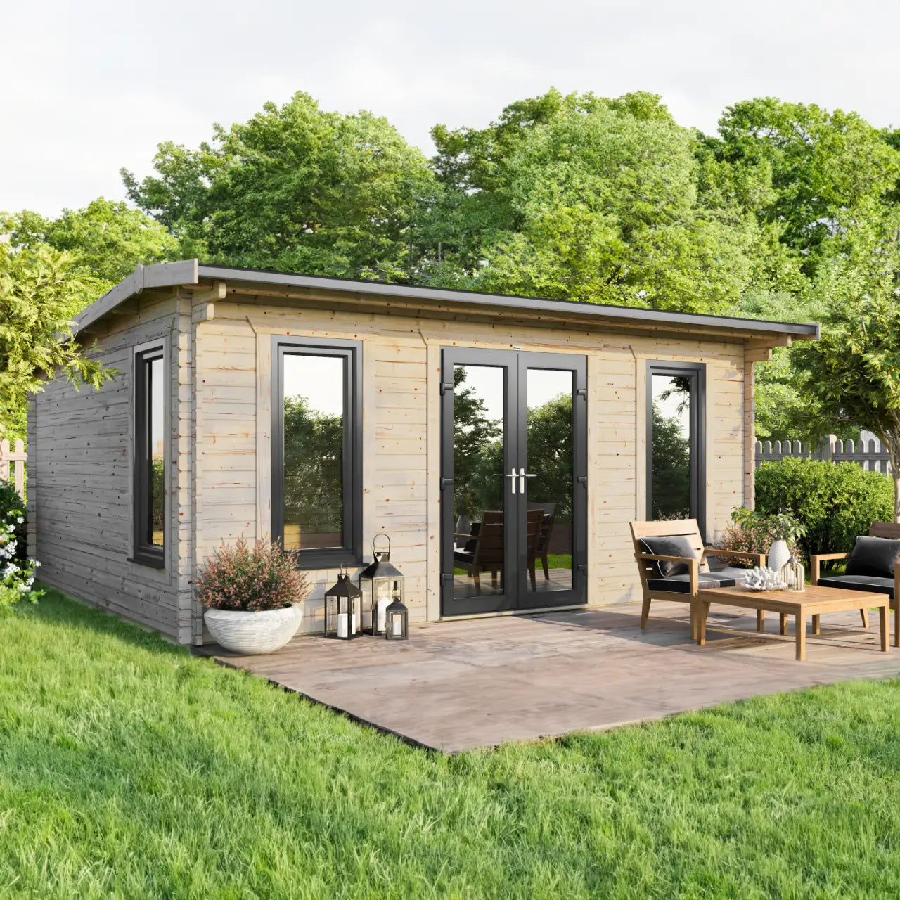 Powersheds Apex Log Cabin - 44mm