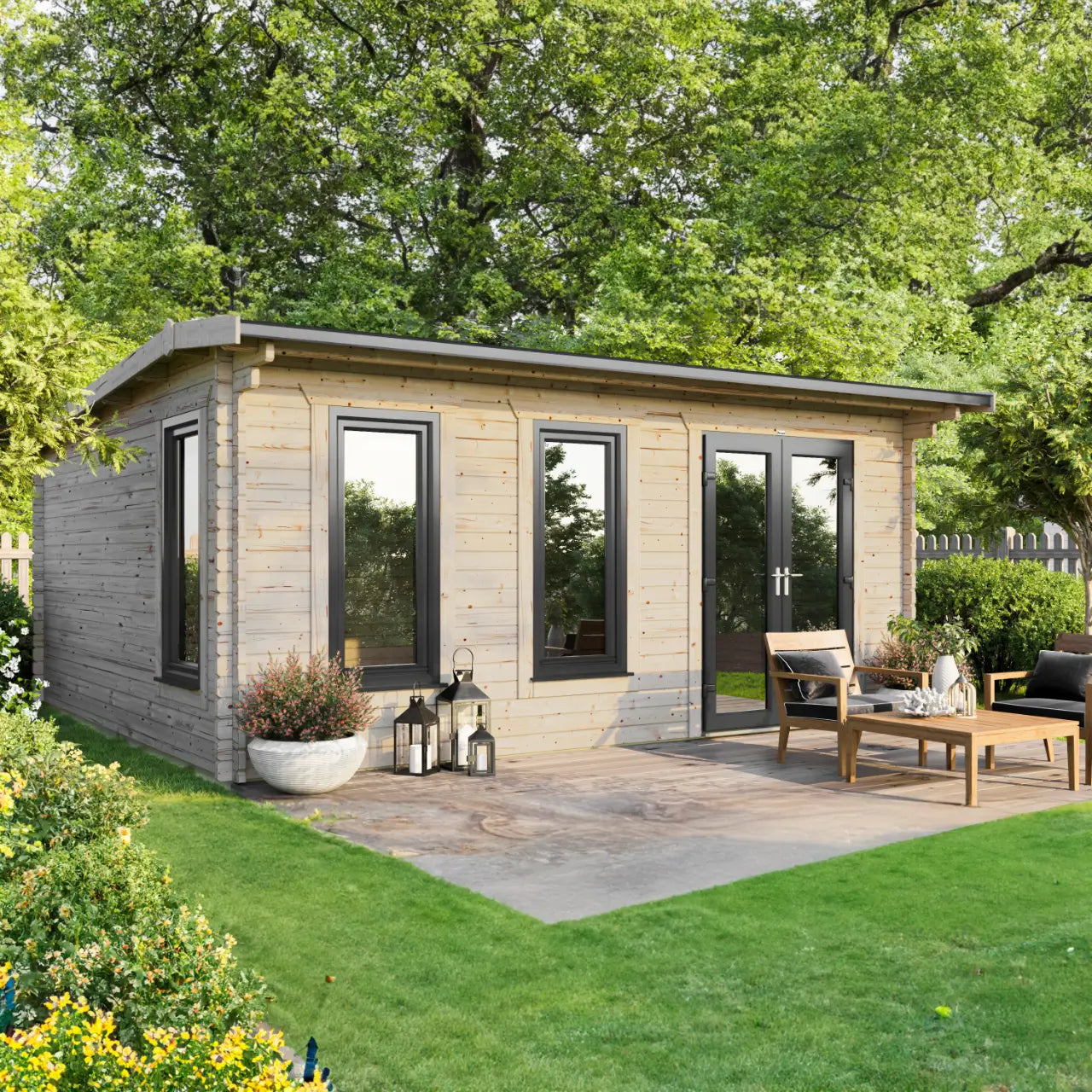 Powersheds Apex Log Cabin - 44mm