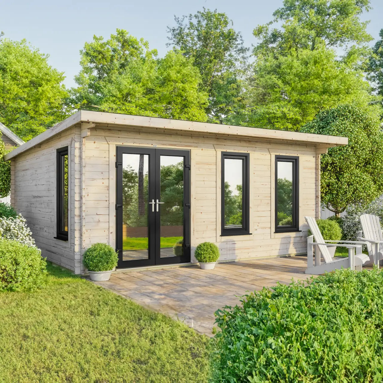 Powersheds Pent Log Cabin - 44mm