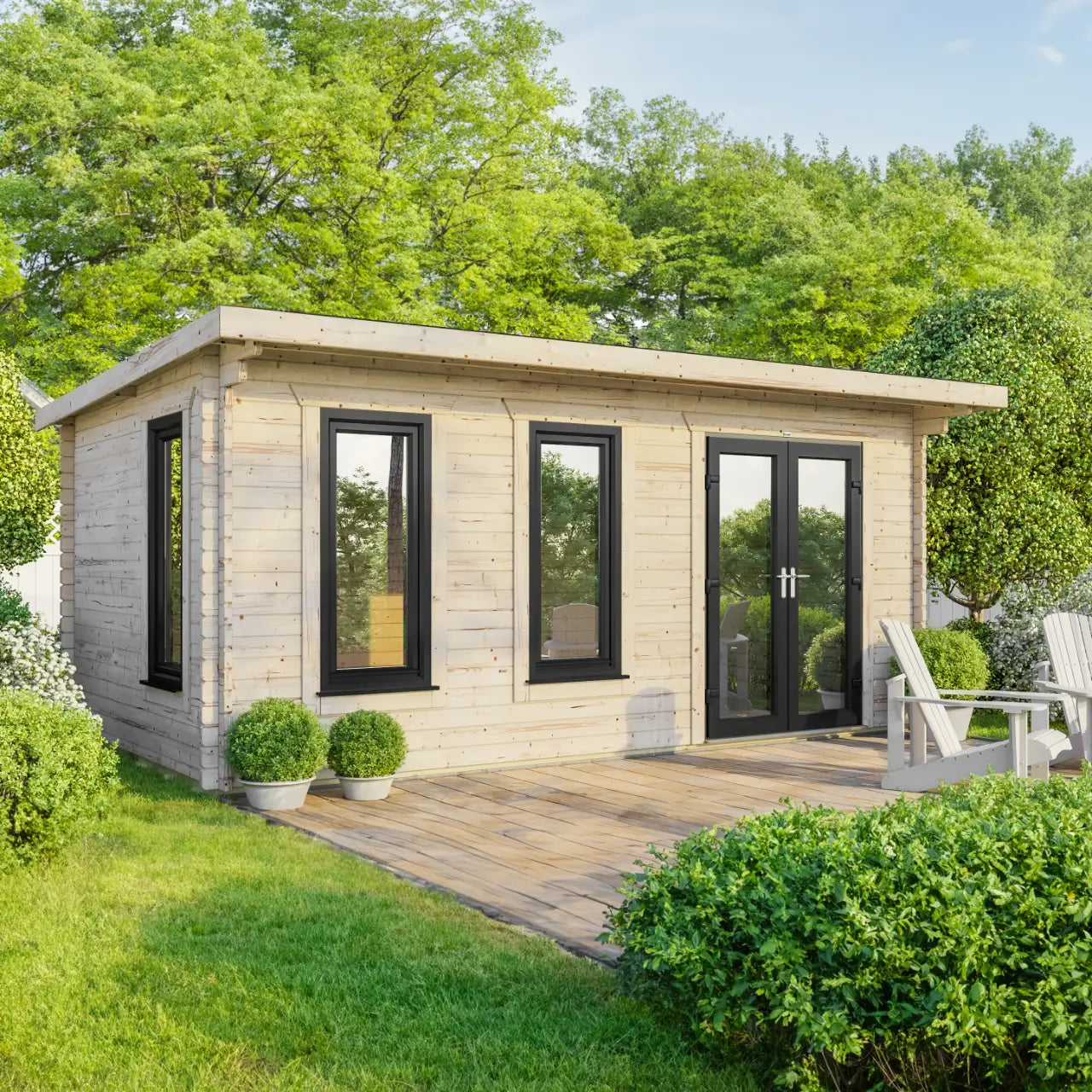 Powersheds Pent Log Cabin - 44mm