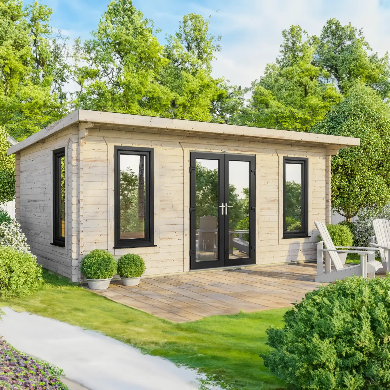 Powersheds Pent Log Cabin - 44mm