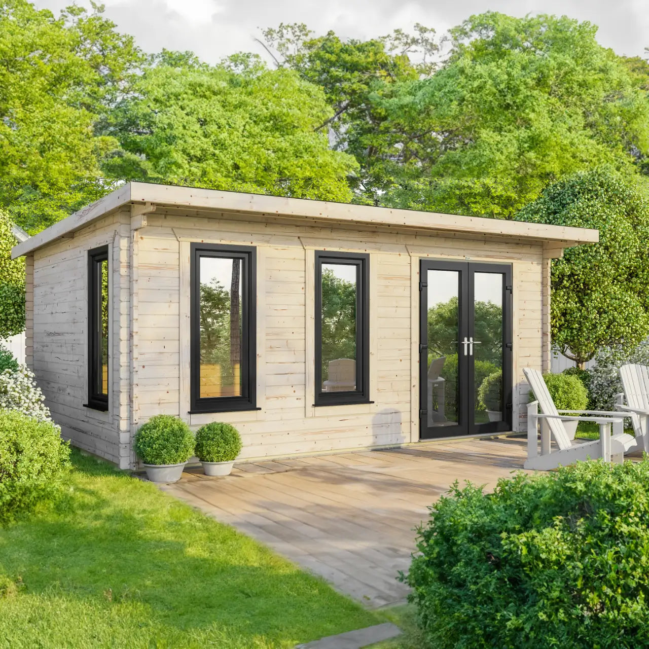 Powersheds Pent Log Cabin - 44mm