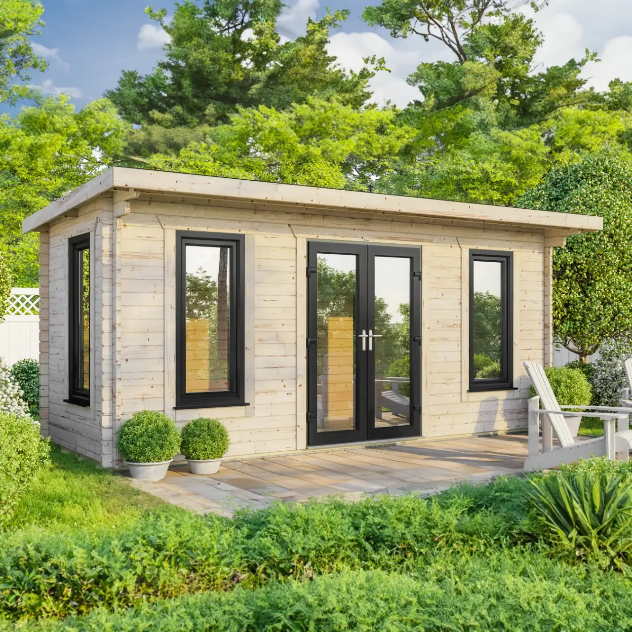 Powersheds Pent Log Cabin - 44mm