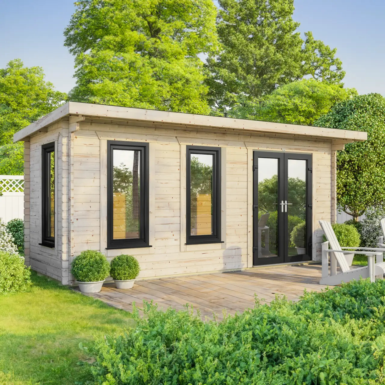 Powersheds Pent Log Cabin - 44mm