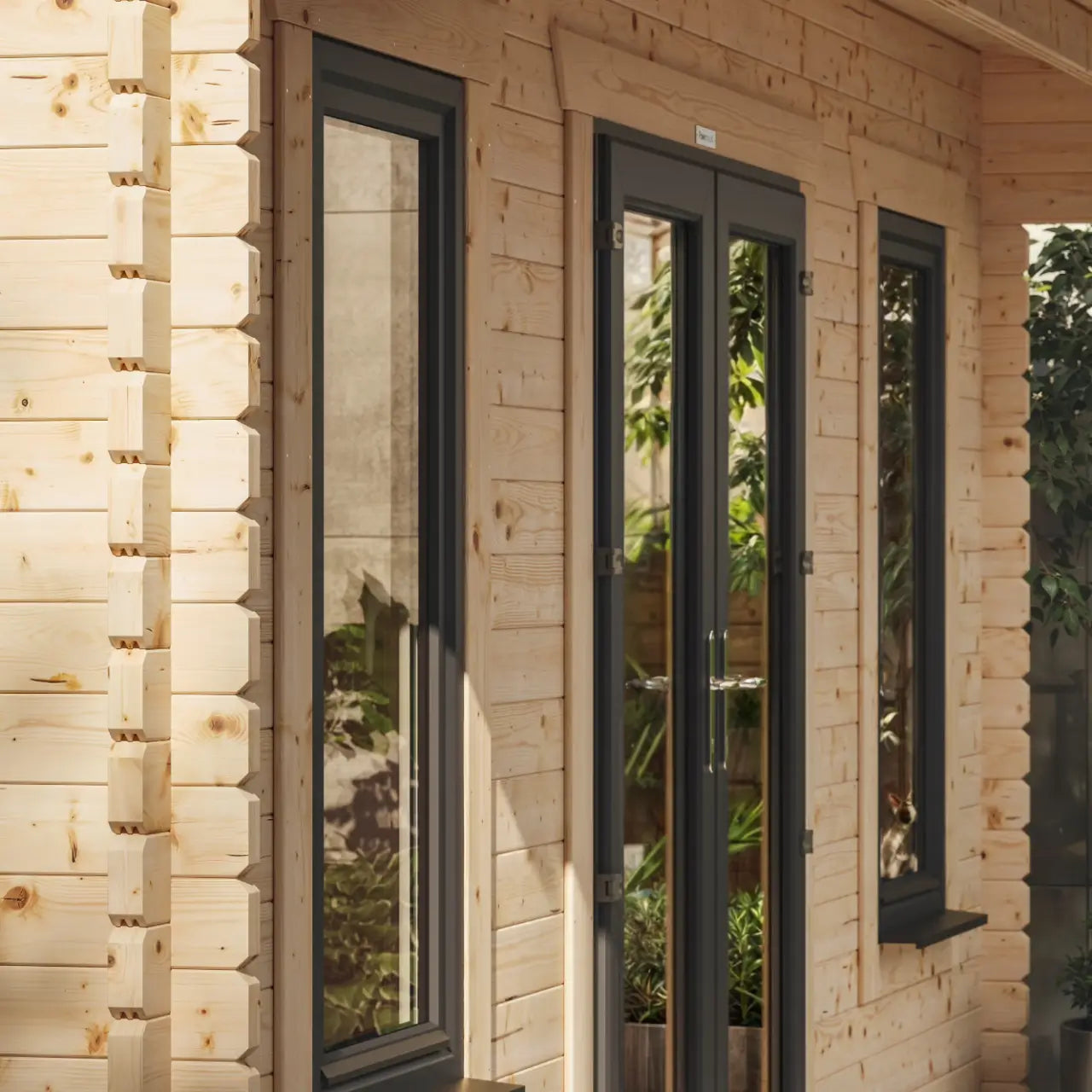 Powersheds Pent Log Cabin - 44mm