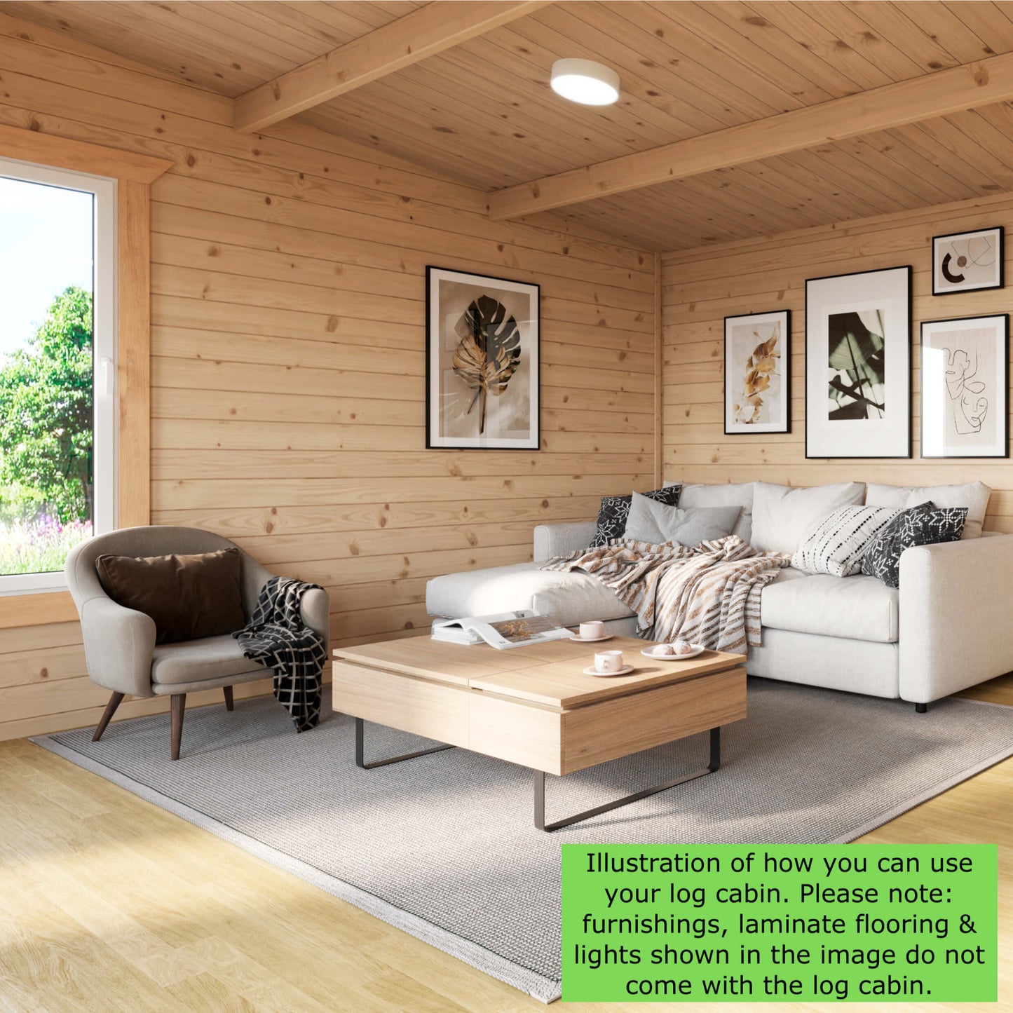 Powersheds Apex Log Cabin - 44mm