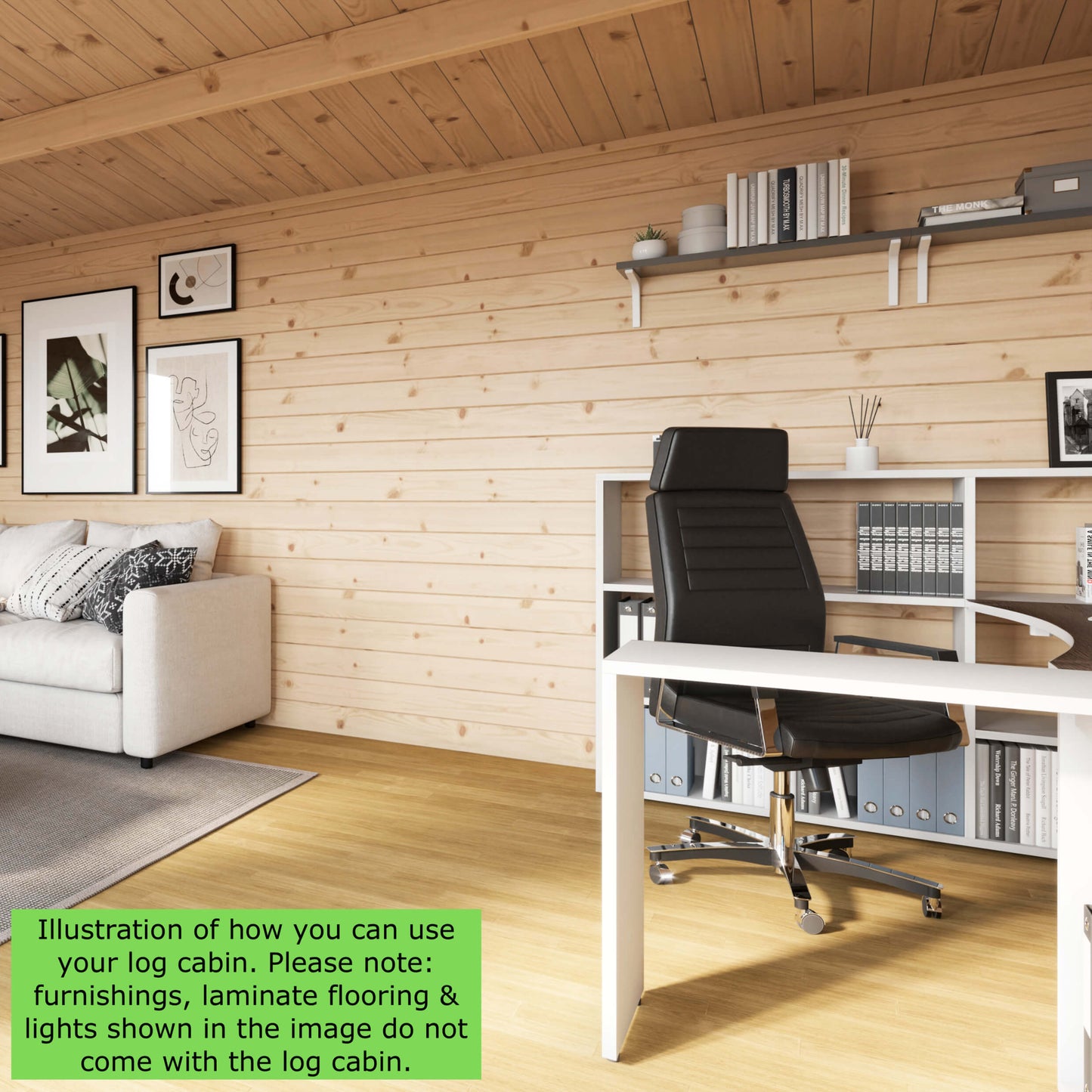 Powersheds Apex Log Cabin - 44mm