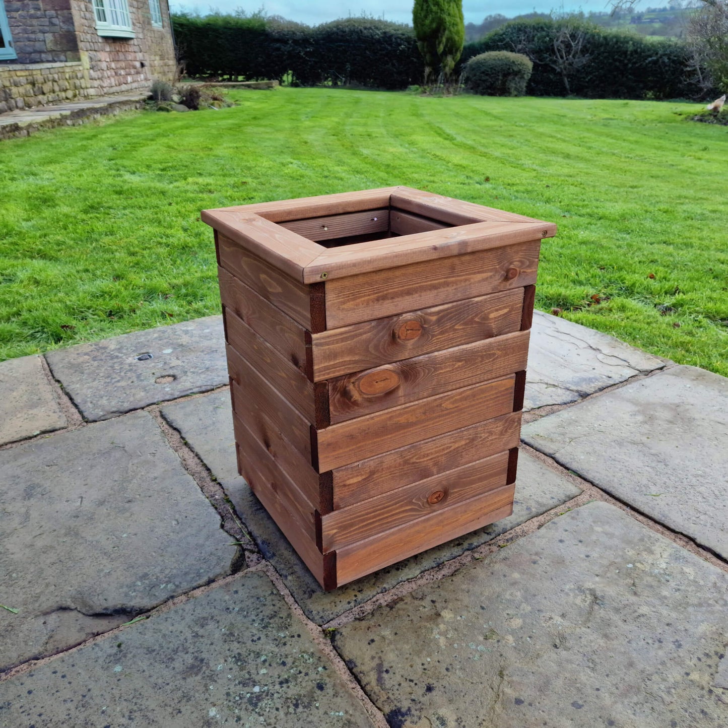 Churnet Valley Brown Valley Planter - Tall Square